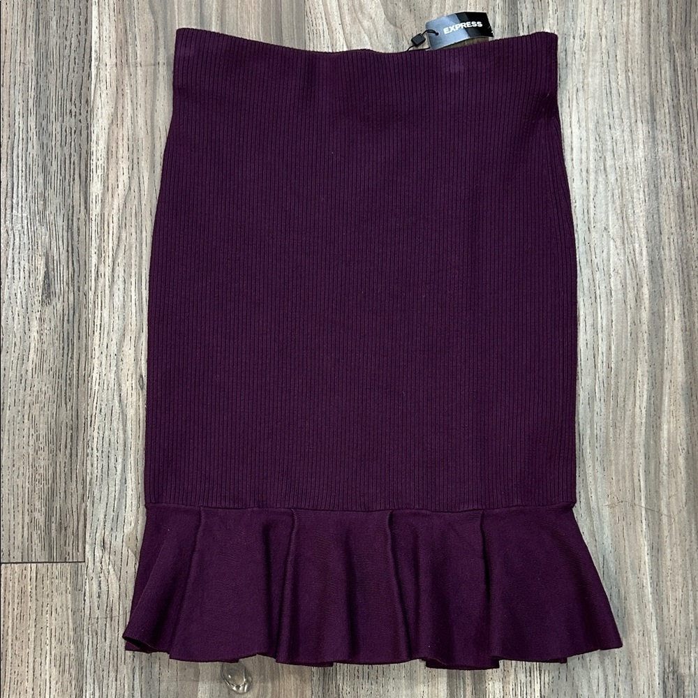 Express Deep Purple Pencil Skirt